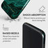 BURGA Phone Case Compatible with iPhone XR - Hybrid 2-Layer Hard Shell + Silicone Protective Case -Emerald Green Jade Stone High Luxury Gold Glitt...
