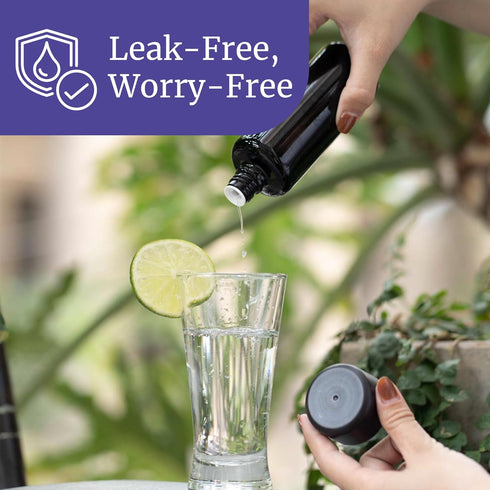 Infinity Jars Black Ultraviolet Glass Slow Pour Screw-Top Bottle 100 ML(3.4 fl oz) Airtight Refillable Container with Neck Finish for Massage Oil,...