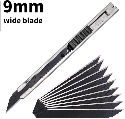 Gomake 9mm Utility Knife Replacement Blades,30 Degree Snap Off Carbon Steel Blades for Retractable Cutting Knives, Hobby, Craft Knife, Box Cutter ...