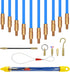11ft Multi-function Fiberglass Duct Rodder Wire and Cable Pulling Kit Electrical Fish Tape Cable Puller Cable Rods With Hook And Hole In Tube Blue...