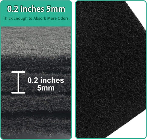 8 Pcs Charcoal Filters Compatible with Van Ness Cat Litter Box, 4.5 x 6.5Inch Replacement Activated Carbon Premium Odor Filters for Pureness F6 Ze...