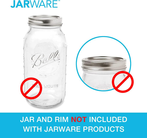 Jarware Stainless Steel Spice Shaker, Regular Mouth Mason Jar Spice Lid...