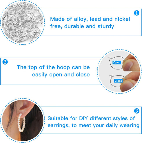 300Pcs Round Wine Glass Hoops Rings, 20mm Hypoallergenic Wire Hoops Beading Hoop Rings Ear Wines Earring Hoops Earring Finding for Jewelry Making ...