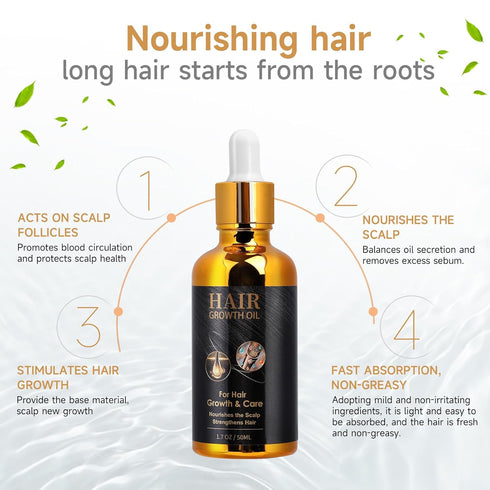 Hair Growth Oil - Rice Water for Hair Growth for Women & Men, hair loss treatments, hair oil for dry damaged hair and growth, Hair Growth Serum fo...