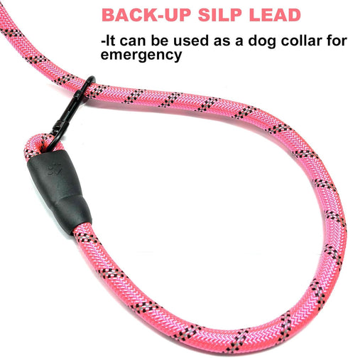 Heavy Duty Rope Dog Leash with Soft Padded Handle 5 ft Long - for Large Medium Dogs Small Puppy with A Free Poop Bags Dispenser and A Free Dog Tra...