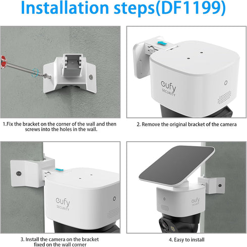 Wall Corner Mount Compatible with Eufy SoloCam S340-360 °Adjustable Mount Bracket for Right-Angled Wall, Indoor/Outdoor 360°Rotation Security Brac...