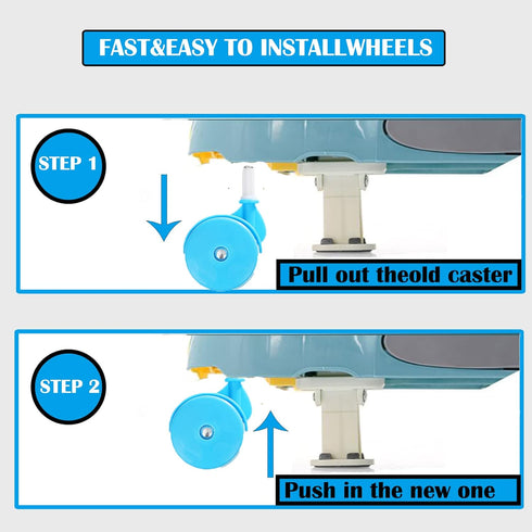 Baby Walker Replacement Wheels, Set of 4, Baby Walker Accessories, Plastic Wheels Casters, Universal Wheels (Blue)...