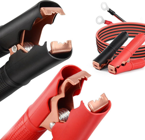 Nilight - GA-ACC-01 2 Pcs 30A Alligator Clips Booster Jumper Cable for Car Battery Charging Charger, 6 mm Copper Terminal...
