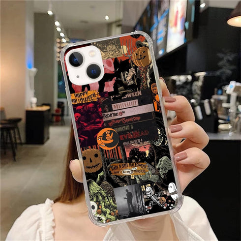 Halloween Mystical Art Collage Case for iPhone 15 Plus, Retro Aesthetic Halloween Pumpkin Case for Girls Boys Men and Women, Unique Trendy Design ...