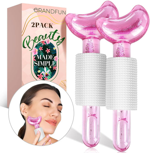 Ice Globes for Face, 2Pcs Facial Globes for Face Puffiness Reducer Gifts for Women Mother Girlfriend Sister Who Have Everything, Cooling Ice Ball ...