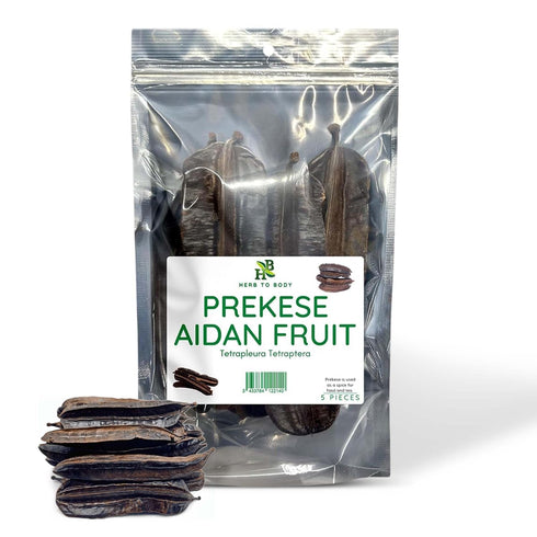Herb To Body Prekese Aidan Fruit Organic - 5 Whole Pods, Tetrapleura Tetraptera, African Dried Herbs for Herbal Tea and Seasoning, Aidan Fruit fro...