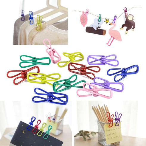 30pcs Chip Clips, 2.2 inch Bag Clips, Small Metal Clothes Pins, Colored...