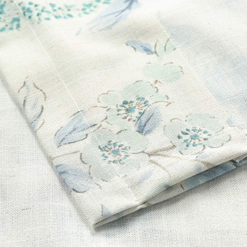 VOGOL Blue Spring Flower Window Valance, Country Style Faux Linen Rod Pocket Decorative Window Topper for Kitchen Living Dining Room, 52 x 18 Inch...