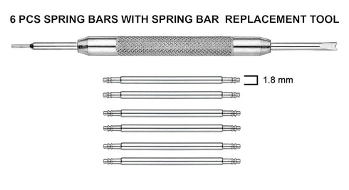 Alpine 6 pcs Stainless Steel Spring Bars with Spring Bar Removing Tool - Sizes 22mm...