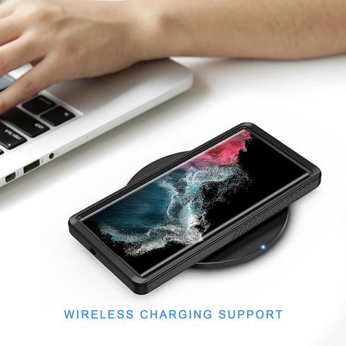 Lanhiem for Samsung Galaxy S22 Ultra Case, IP68 Waterproof Dustproof with Built-in Screen Protector, Heavy Duty Full Body Protective Phone Case fo...