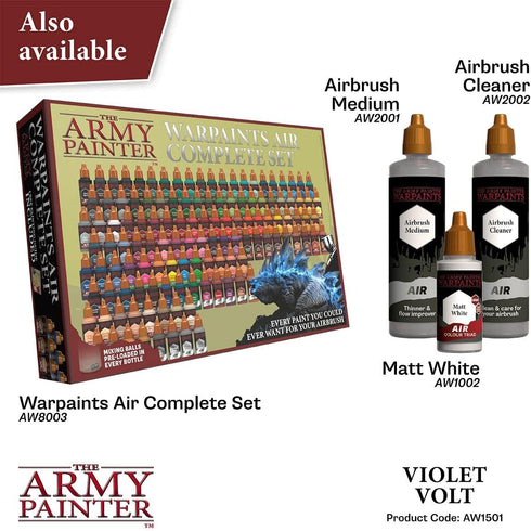 The Army Painter Warpaint Air Fluorescent Violet Volt - Acrylic Non-Toxic Heavily Pigmented Water Based Paint for Tabletop Roleplaying, Boardgames...