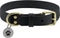 Leather Dog Collar,Heavy Duty Metal Buckle,Soft & Comfy Pet Collar,Waterproof & Odorproof,Adjustable for Custom Fit,Black,XSmall...