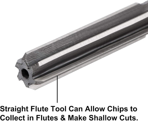 uxcell Chucking Reamer Set Lathe Machine Reamer Straight Flute Milling Cutter High Speed Steel H7 Tolerance (3mm 4mm 5mm 6mm 7mm 8mm 9mm 10mm) 8pc...