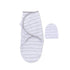 Adjustable Swaddle and Beanie Set Jersey Knit Cotton for Baby Boy Or Baby Girl from 0-3 Months, Grey Dotted Stripes...