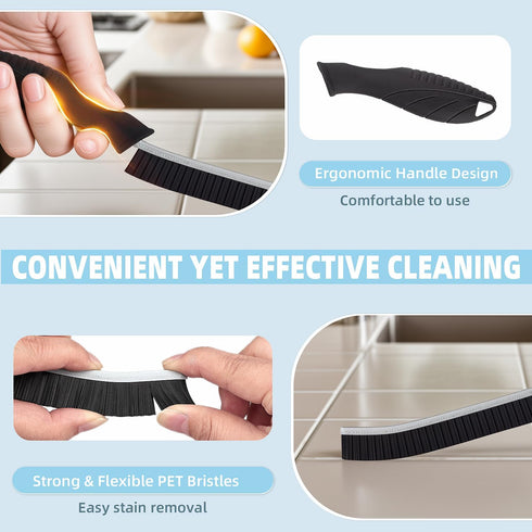 Grout Cleaning Brush - Hard Bristle Crevice Cleaning Brush, Scrub Brush for Tile Grout Crevice, Toilet, Kitchen, Bathroom, Window Track, Vehicle, ...
