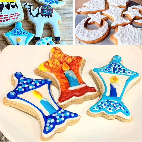 Islamic Ramadan Cookie Cutter Set, Eid Mubarak Party Decor, DIY Fondant Cake Baking Tools - Set of 6...