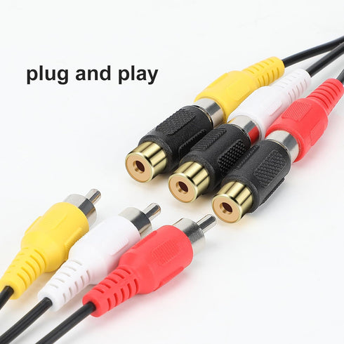 RCA Female to Female Coupler, 3 Pack Audio Video RCA Adapter Connector Gold Plated RCA Jack to Jack Converter RCA Cables Extender for Amplifier, S...