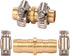 Brass Garden Hose Repair Connector with Clamps, Fit for 3/4" or 5/8" Garden Hose Fitting, 2 Set...