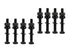 LBY 8 Sets 5/16-18×2-1/2'' Hex Head Screws Bolts(Fully Threaded), Nuts(Heavyd), Flat & Lock Washers Kit, Alloy Steel (Black)...