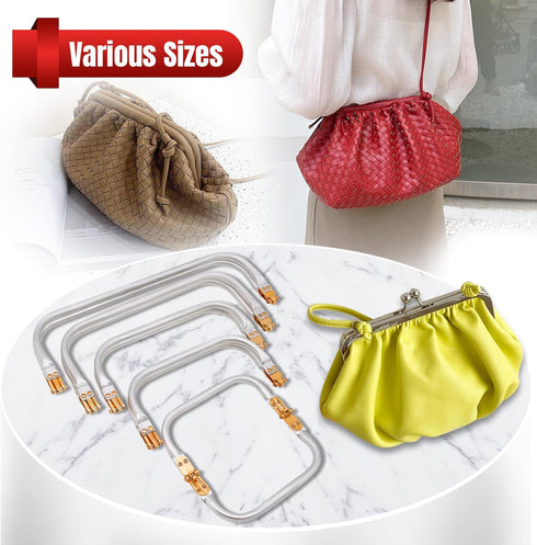 YTKavq 6" Purse Frame,Rectangle Purse Hardware with Frame Kiss Lock for DIY Purse Making Supplies & Sewing Bag Clutch Crafts 2pcs...