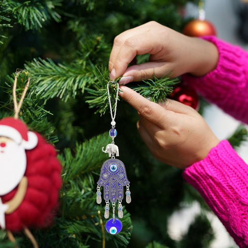 Evil Eye Car Hanging Ornament, AFUNTA 2 PCS Charm Car Mirror Hanging Accessories Evil Eye Beads Pendent for Window Car Door Frame Balcony...