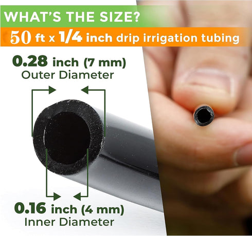 URANT 50 Ft 1/4 Inch Irrigation Pipe Drip Hose Garden Hose for Drip Pipes,Drip Irrigation Systems,Small Garden Irrigation Equipment Black (15 m)...