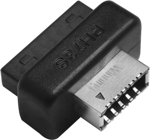 Motherboard USB3 19P20P to Type-E Adapter Front Panel Type C Integrated Molded Connector Pin Header Male Extension Adapter Front Panel Socket Blac...
