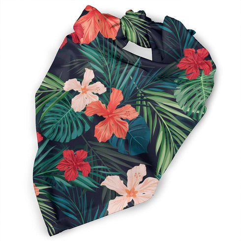 Flowers in The Palm Trees Banana Leaves Dog Bandana,Dog Bandanas Triangle Bibs Scarf Accessories for Small Medium Large Dogs Cats Pets Animals...