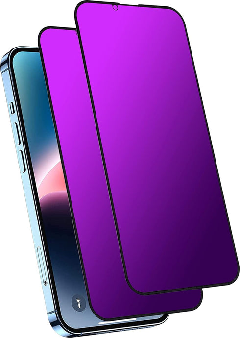 Compatible with iphone 13 Pro and compatible with iphone 14 / 13 Privacy screen protector 2 Pack Gradient Colorful Mirror Tempered Glass anti Blue...
