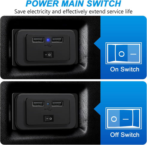 2 Pack Dual USB Car Charge Adapter 12V-24V Quick Car Charger Socket Power Outlet with Cap 4.8A Adapter Multiple Ports for Bus, RV, Boat, Golf Cart...