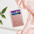 Glitter Self Adhesive Card Holders for Back of Phone, Leather RFID Phone Wallet Pockets Stick On, Credit Card Holders Sleeve for Phone Case, Rose ...