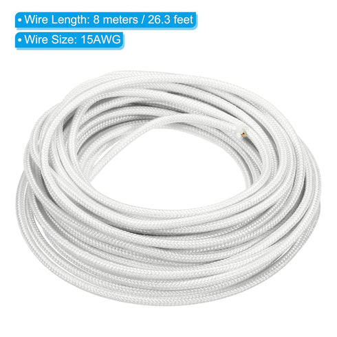 PATIKIL 26.3Ft 15AWG High Temperature Wire, -60-350 Degrees Celsius Mica Glass Fiber Electronic Wire Insulated Heat Resistant Electronical Flexibl...