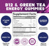 Energy Gummies Vitamin B12, Green Tea & Natural Caffeine Support, Extra Strength 1000 mcg Daily Energy Vitamins, Delicious Berry Flavor Gummy Chew...