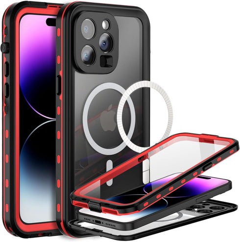 BEASTEK iPhone 14 Pro Waterproof Case, TRE Series MagSafe Shockproof Dustproof IP68 Case with Built-in Screen Protector and Mag Safe Anti-Scratch ...