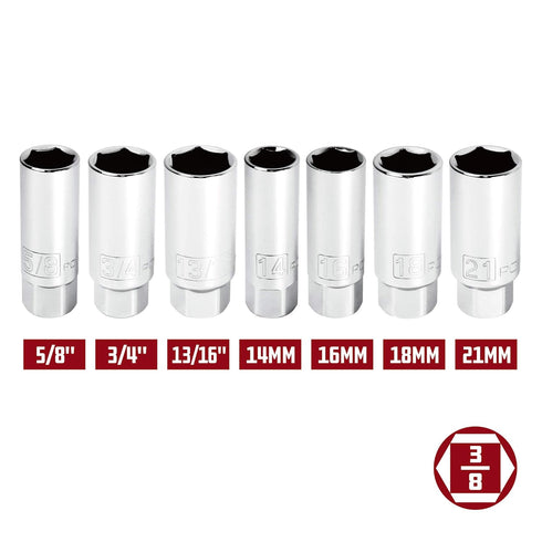 Powerbuilt 3/8-Inch Drive 14mm Spark Plug Socket, Chrome Vanadium Steel with Rubber Insert, Z-Drive 6-Point Design, Forged Size Markings for Easy ...
