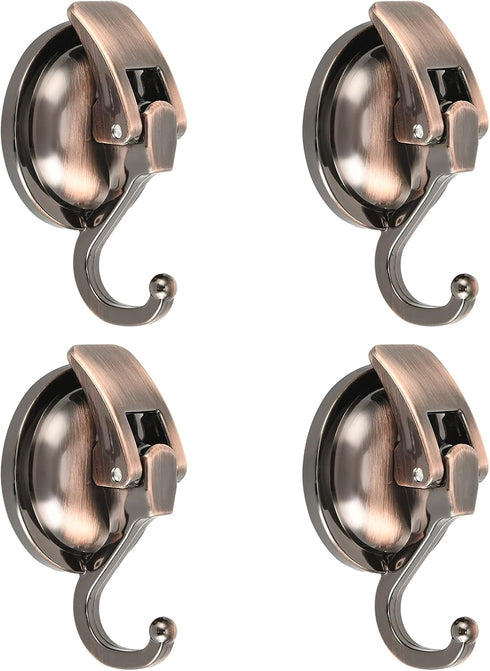 Wreath Cup Hook,Bronze -Plated Plished Super Suction for Shower,Glass Window,Kitchen&Bathroom&Restroom Organization?4Pack...