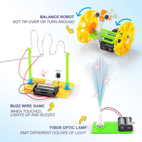 STEM Robotic Kits, Science Experiments Robot Building Kit for Kids 5-7 8-12, Electronic Engineering Projects for Girls, DIY Coding Robots for Boys...