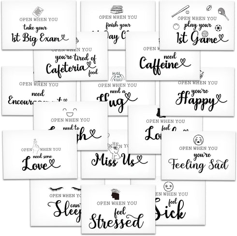 Open When Envelopes, Romantic Long Distance Relationship Gift for Teen College Student Couples, University Self Care Package Go to School Friendsh...