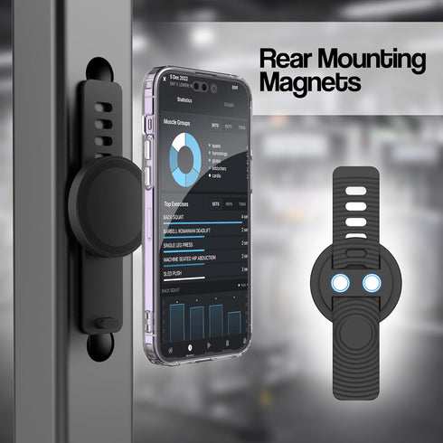 ENCASED Grip-X Magnetic Bar Mount, Compatible with MagSafe - Phone Holder for Gym, Home Fitness Bikes, Workout Equipment, Stroller and Cart Handle...