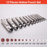 Spurtar 12 PCS Steel Hollow Leather Punch Set 1/8''-3/4''(3-19mm) Heavy Duty Round Hole Punch Set Leather Hole Tool for Watch Cloth Belt Gaskets w...