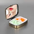 Dynippy Pill Case Pill Box with Mirror Retro Pocket 2 Compartment Medicine Case Vitamin Pill Organizer for Pocket Purse and Travel (A-Plum Blossom...