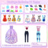 Doll Clothes and Accessories for 11.5 Inch Doll Dress Up Set with 1 Wedding Gown Dress 2 Fashion Dresses 4 Mini Dresses 2 Tops and Pants Outfits 2...