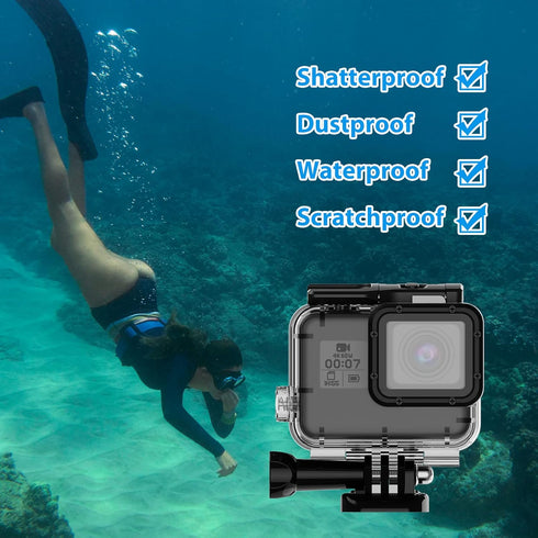 HONGDAK Waterproof Housing Case for GoPro Hero 7/6/5 Black(2018), 196ft/60m Waterproof Case Diving Protective Housing Shell with Touchable Cover f...