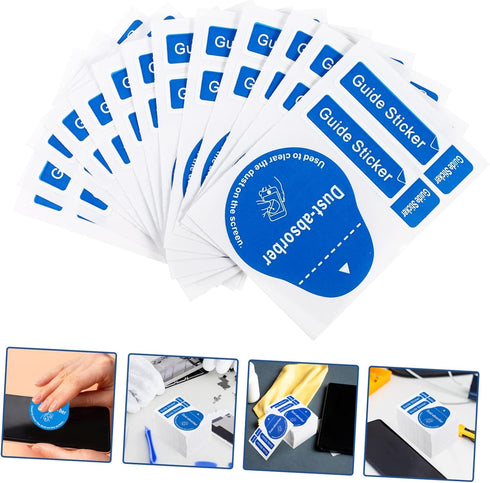 200pcs Film Dust Sticker Camera Stickers Computer Keyboard Stickers Screen Cleaner Tool Tempered Glass Dedust Sticker Screen Remover LCD Guide Ded...
