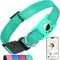 Airtag Dog Collar for Small Dogs, Reflective Dog Collars with Silicone AirTag Holder, Nylon Adjustable Dog Collars for Medium Large Dogs, Teal...